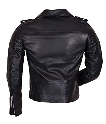 Men's Black Biker Leather Jacket Motorcycle Lightweight Faux Leather Outwear4