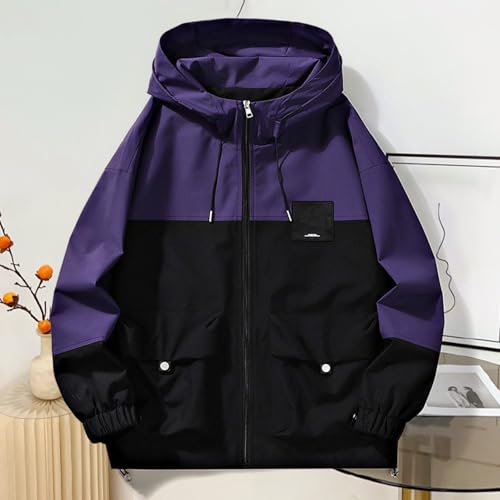 Veste décontractée homme coupe-vent léger mi-saison imperméable à capuche - 2
