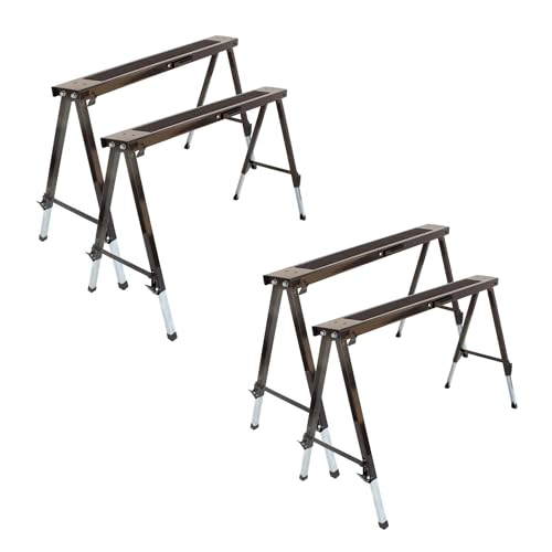 Lemodo Arbeitsbock höhenverstellbar | Klappbock 2X 2er Set | Montagebock mit 150 kg Tragkraft und Anti-Rutsch-Auflage | Unterstellbock mit praktischem Tragegriff (2X 2 Böcke)