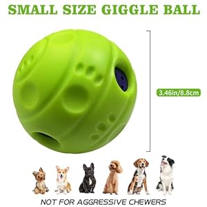 Wobble Giggle Ball for Dogs, Interactive Dog Toys Ball with Surface Concave Lines Make it Easier to Grip for Small,Medium Dogs-3.46IN