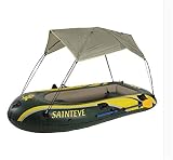GUOE-YKGM Kayak Aufblasbares 3-Personen-Ausflugskajak-Set Mit Sonnenschirm, 2 Rudern Und Leistungsstarker Luftpumpe - Angler Und Freizeitsportler Sitzen Auf Der Leichten Fischerboot-Inselreise