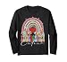 Kindergarten Cutie Back To School Rainbow Groovy Floral Long Sleeve T-Shirt
