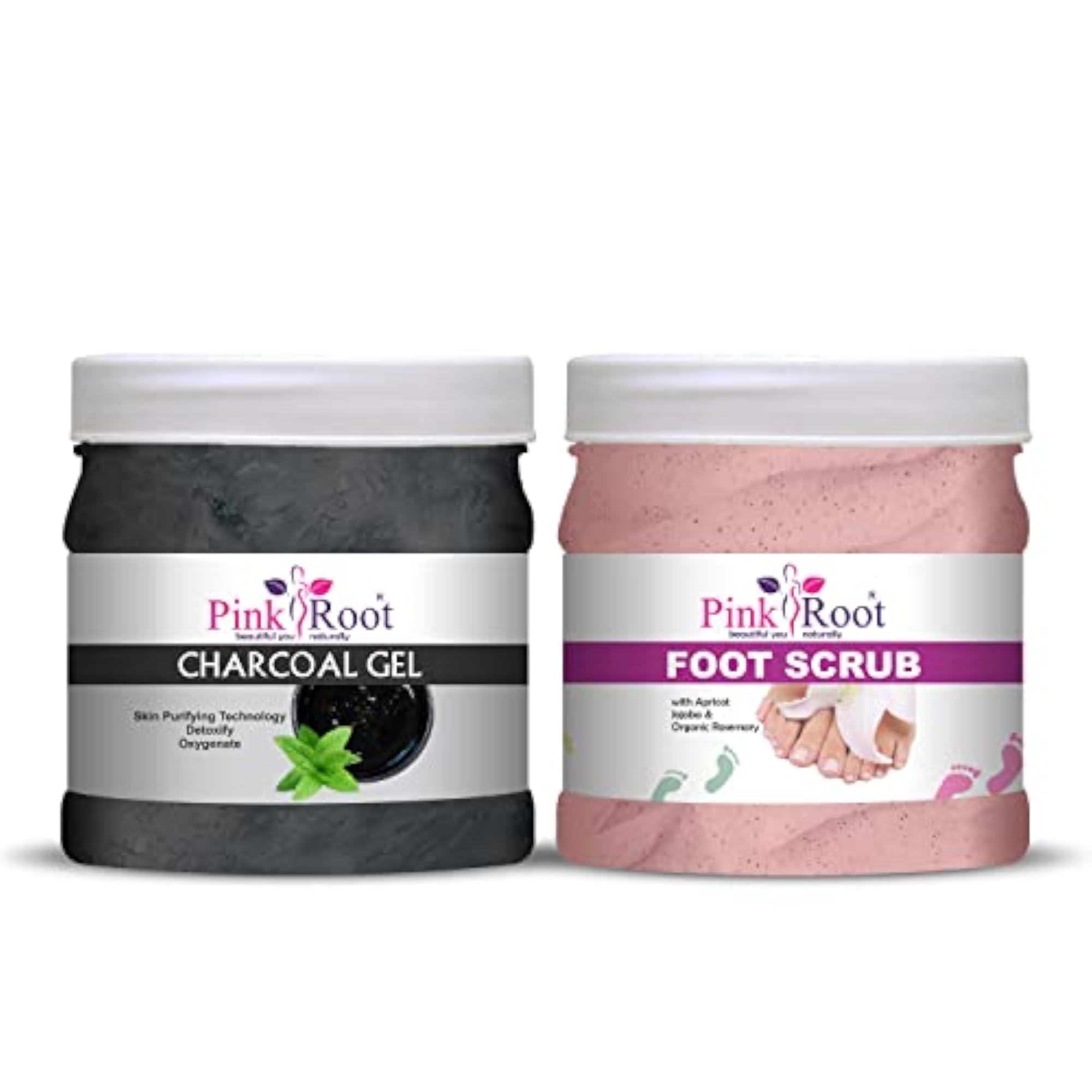 Charcoal Gel & Foot Scrub Set, 500gm Each