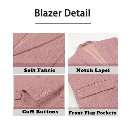 Men’s Tweed Blazer Casual Wool Blend Slim Fit Formal Suit Jackets for Men4
