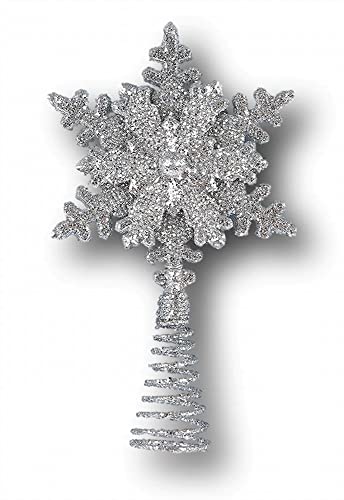 Gerson Mini Christmas Tree Ornaments for Tiny Tree (Silver Glitter Mini Tree Topper)