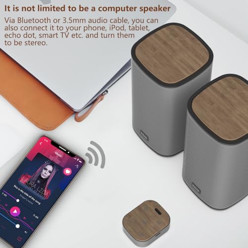 Keiid Bluetooth Computer Speakers With Wireless Touch Control Pod For Pc Laptop/Desktop Wireless Stereo Gaming Speakers thumb #5
