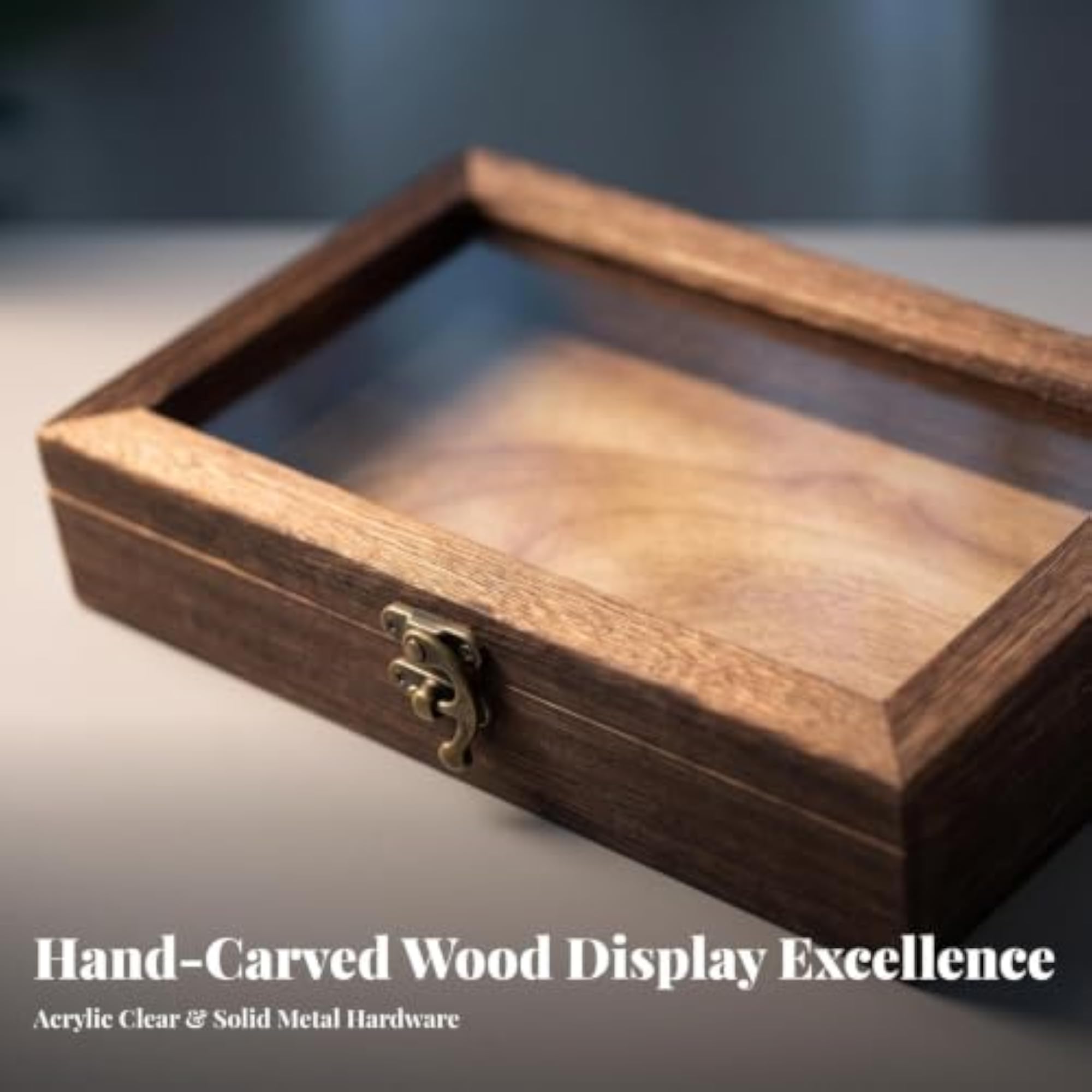 Rectangular Display Case with Clear Top