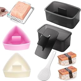 Musubi Press Mold Kit,Onigiri Mold Triangle,4 Pack Japanese Rice Cooker Kit for Lunch Bento