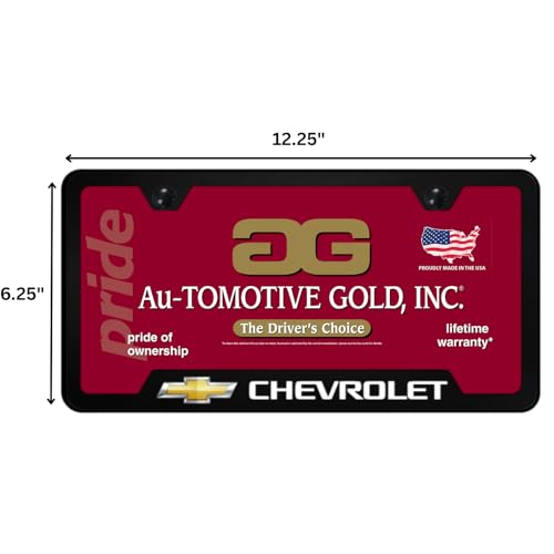 Au-TOMOTIVE GOLD, INC. Officially Licensed UV Print Logo on Black Polycarbonate Notched License Plate Frame for Chevrolet by AU-TOMOTIVE GOLD - Image 3