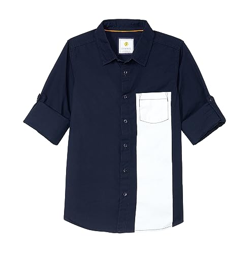 Image of Amazon Brand - Symbol Boys Cotton Solid Regular Fit Shirt