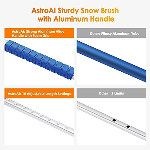 Astroai 27 Inch Snow Brush 62.4 Inch Ice Scraper And Snow Brush With Squeegee #TOP3