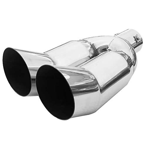 Universale Doppia Doppia Doppia Punta di Scarico Trim Auto End Tubo