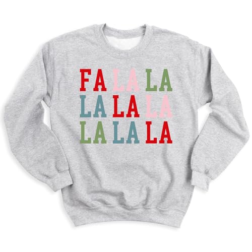 FA LA LA Christmas Sweaters, Merry Christmas Sweatshirt Hoodie, Unisex Crewneck Sweatshirt, Christmas Letter Print Top, Xmas Hoodie3