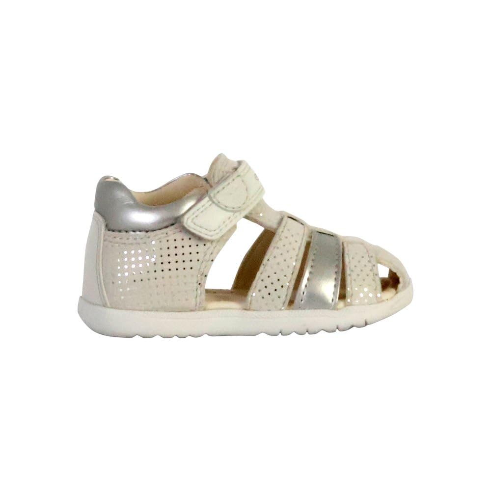 Geox Baby Girl B Macchia Gir Sandal, Off White Lt Silver, 23 EU