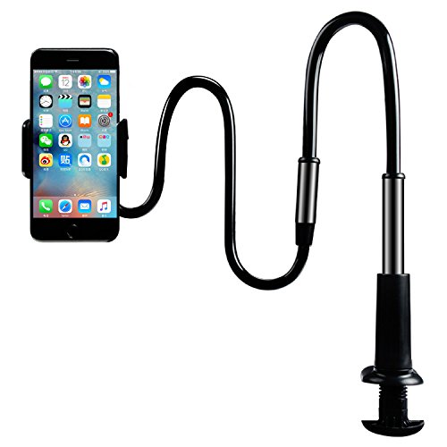 Flexible Phone Holder LINGCHEN Universal Adjustable Cell Phone Bracket Flexible Long Arms Clip Clamp Mount Phone Stand for iPhone X iPhone 8 7 Plus (110CM Black)