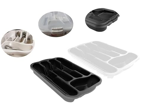 Porta Talher Com Tampa Organizador de Gaveta Bandeja Divisor (Branco)