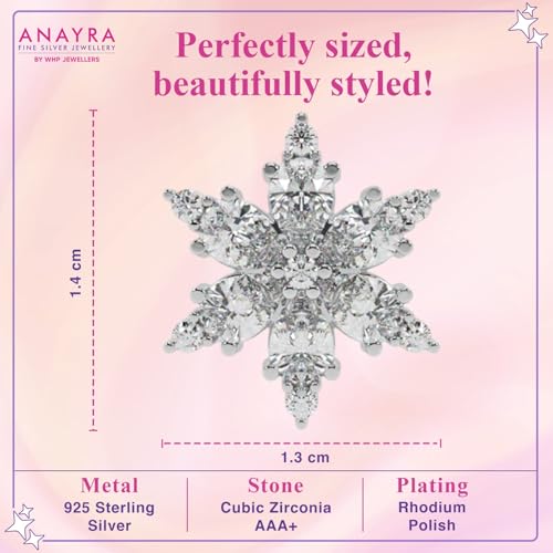 Image of 925 Sterling Silver Stud Earrings for Women | Cubic Zirconia Solitaire Ear Studs | Lightweight Hypoallergenic Anti-Tarnish Daily Wear Jewellery | Gift for Girls, Wife, Girlfriend, Mother, Sister | Birthday, Anniversary, Rakhi