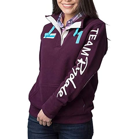 Rydale Ladies Team Sweatshirt Jumper Women's Purple Blue Contrasting Trim & Elbow Patches Cover