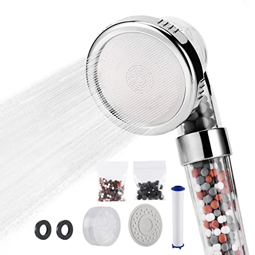 Alcachofa de Ducha, LIFEWEAR Cabezal de Ducha, 3 Modos Cabezal Ducha, Grifo Ducha con Alta Presiòn, Ahorro de Agua de Ducha Ionica Desmontable Portátil Cabeza de Ducha