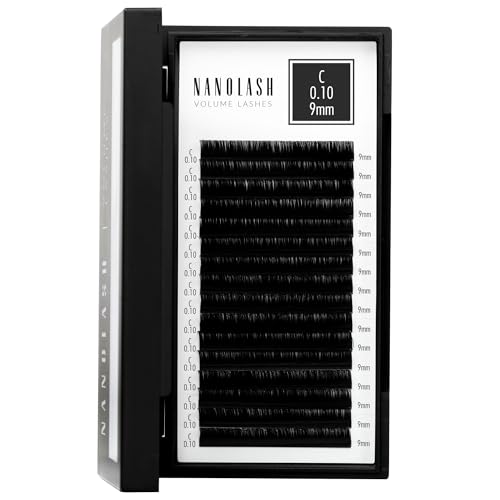 Nanolash Volume Lashes - false lashes for professional eyelash extensions, volume eyelash extensions (0.10 C, 9mm)