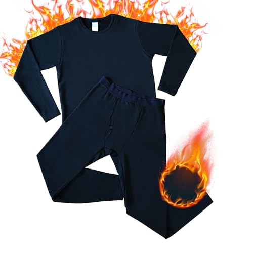 North Bund Thermo-ondergoed Set Heren Fleece Binnenvoering Ski-ondergoed Thermische Broeken Winter Functioneel Ondergoed 210g/m², lichtblauw, XXL