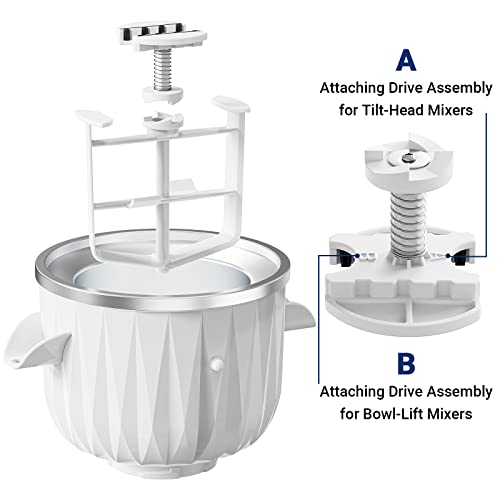 InnoMoon Ice Cream Attachment for Kitchenaid, Ice Cream & Sorbet Gelato Maker, 2 Quarts Frozen Yogurt Ice Cream Maker Attachment for Kitchenaid 4.5Qt and Larger Stand Mixers - Thumbnail 4