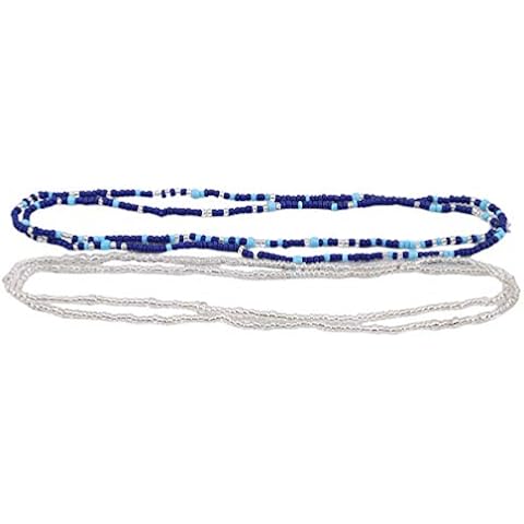 ZYYXB 2Pcs Women Waist Bead Chain Double Bohemian Bead Belly Chains Body Jewelry Women Summer Bikini Beach Waist Chain Charms Vintage Waistband (Type 1) Cover