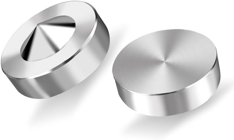 4 Pcs HiFi Audio Speaker Spikes 304 Stainless Steel Speakers Repair Parts Foot Nail Pad Anti-Shock Shock Absorber Nail Seat(4PCS Nail and Pad)
