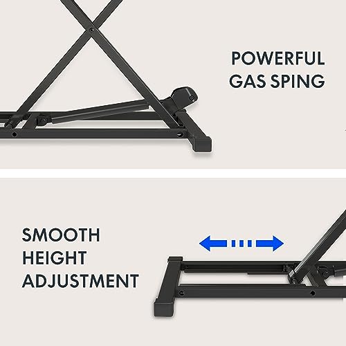 Image of FLEXISPOT Height Adjustable 32in Standing Desk Converter Sit to Stand up Desk Riser Computer Workstation with Wide Keyboard Tray 2-Tier Desktop Black