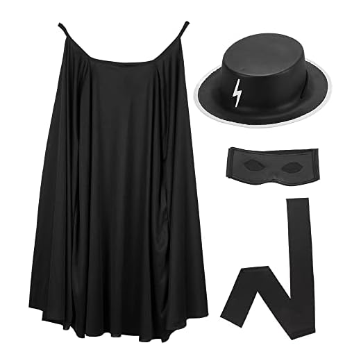 W WIDMANN MILANO Party Fashion - Disfraz de Bandido Enmascarado, compuesto por capa, sombrero, máscara y cinturón, para carnaval y fiestas temáticas