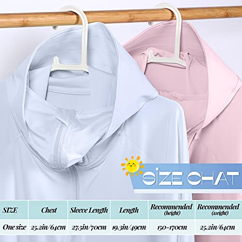 Image of Hercicy 2 Pcs Cooling UV Protection Clothing Sun Protection Hoodie Jacket Full Zip Sun Block Clothing for Women Fit Size S-XL, Blue, Pink, Medium