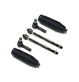 6 Pc Steering Kit Inner and Outer Tie Rod Ends Rack & Pinion Bellow Boots