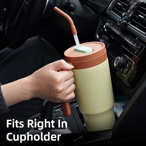 Image of Konokyo 40 oz Tumbler with Handle and Straw, Insulated Water Bottle