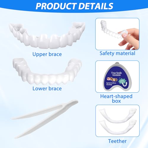 2 X Silikon Oberen/Unteren Falsche Zähne Dental Veneers Zahnersatz