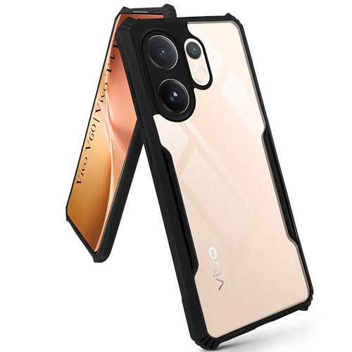 Image of Jkobi Back Cover Case for Vivo V60 | Vivo T4 Pro (Shockproof with Polycarbonate Clear Panel | Professional Black)