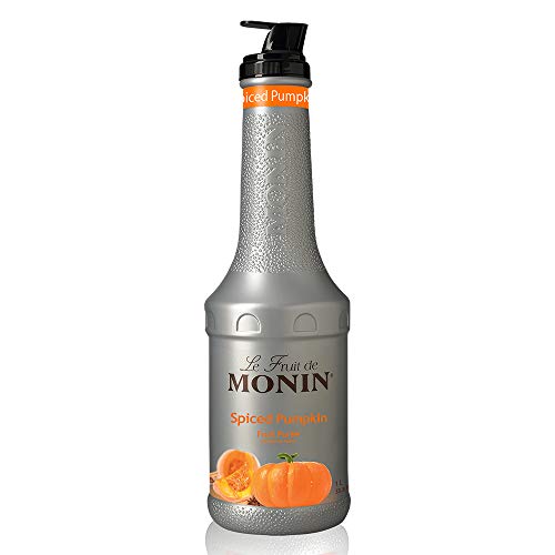 Monin - Spiced Pumpkin Purée, Pumpkin And Cinnamon Flavor, Natural Flavors, Great For Lattes, Milkshakes, Specialty Coffees, And Cocktails, Non-Gmo, Gluten-Free (1 Liter)