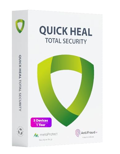 Quick Heal Total Security - 5 PCs, 1 Year | AI Based Device Security for Windows PC | Banking and Browsing Protection | Dark Web Monitoring and Parental Control