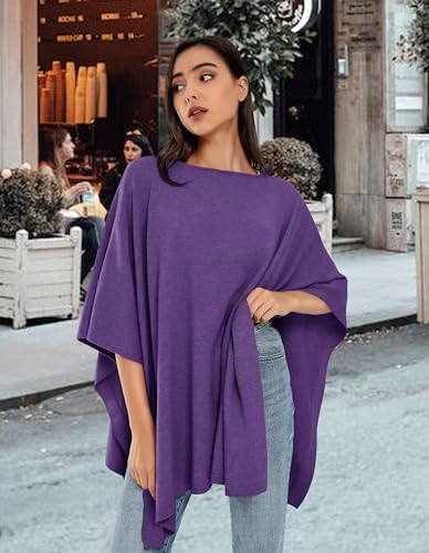 Image of PULI Women's Pullover Poncho Sweater Oversized Knit Layering Top Travel | Sleeveless and Layers Over Any Shirt At Home or Work