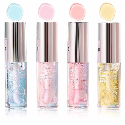 Crystal Lip Glow Oil Set Nourishing Tinted Hydrating Lip Oil Vegan Long Lasting Clear Lip Gloss Fruit Flavoured Lip Oil For Women