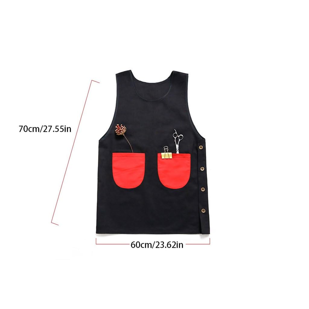 Tablier de Serveur Tablier en Denim for cuisine et maison, mode Nail Art, peinture for hommes et femmes, vêtements de travail for pâtisserie au Restaurant Tabliers de Cuisine Tablier de Chef(B)
