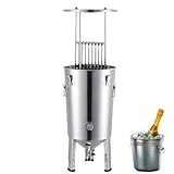GUUFUFA Depósito de fermentación de 32 L, fermentador casero con bobina de enfriamiento, cerveza artesanal, fermentador cónico de acero inoxidable, equipo de fermentación de elaboración de cerveza