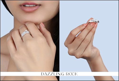 Dazzlingrock Collection 0.50 Carat (ctw) Round White Diamond Bridal Ring Set Anniversary Wedding Band 1/2 CT, Sterling Silver2