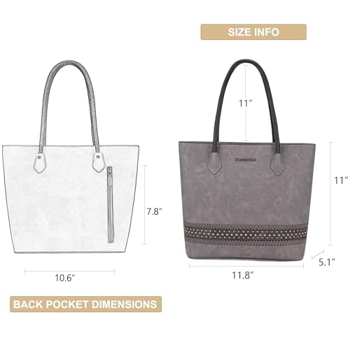 Image of Montana West Woven Tote Bags for Women Purses and Handbags with Back Zipper Pocket