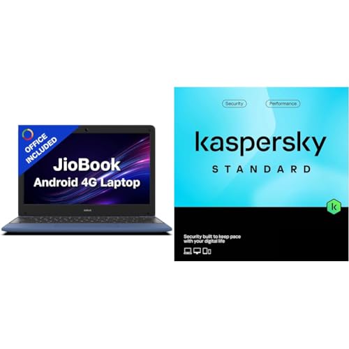 JioBook 11 with Lifetime Office/Android 4G Laptop Mediatek 8788 (JioOS) / Octa-core/ 4GB RAM / 64 eMMC Storage/Thin + Kaspersky Standard 1 Device 1...