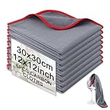 lompyeu 8X Fensterputztücher Carbon Tücher, Microfaser Putztuch, Fusselfreies Poliertuch,30x30cm Fenstertuch Für kristallklare & streifenfreie Scheiben,Mikrofasertuch Carbon Tücher Auto
