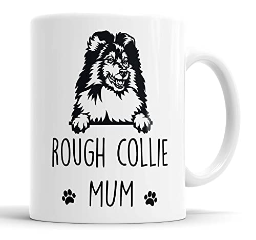 Faithful Prints Rough Collie Mum | Mug Gift | Dog Mug for Birthday Christmas | Friend, Mum, Auntie, Sister Ceramic Cup