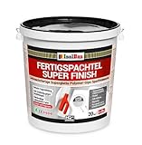 Isolbau Fertigspachtel Super Finish Q4 - Gebrauchsfertige, superglatte Polymer-Gips Fertig-Spachtelmasse für innen - 20 kg Eimer, Weiß