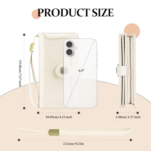 Image of FALAN MULE Wallets for Women Trifold Wristlet Wallets Large Capacity RFID Blocking Ladies Purse Credit Card Holder