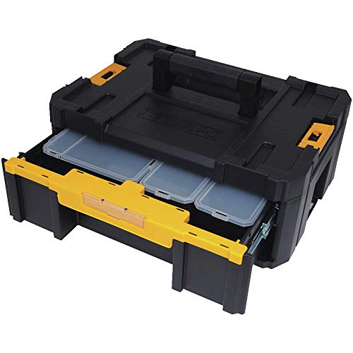 DEWALT Tool Organizer, TSTAK III, Single Deep Drawer, Heavy Duty Latches, Removable Compartments for Small Tools and Accessories (DWST17803)