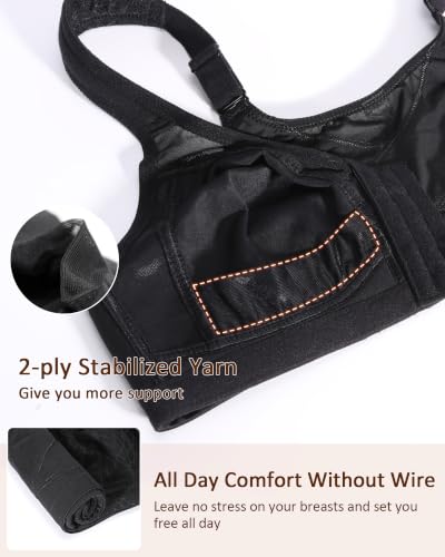 Image of Lemorosy Women's Plus Size Front Closure Posture Back Unlined Wireless Bra